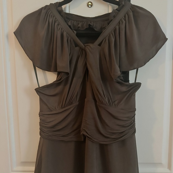 BCBG Max Azria Grey Gathered Stretch Top – Draped Front - Picture 1 of 2